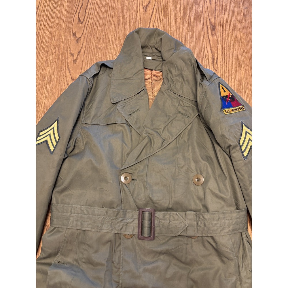 Vintage Korean War-Era U.S. Army‎ M-1951 Field Trench Coat 1st Armored Div. 36R